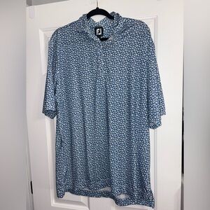 FootJoy Blue and White Patterned Dress Shirt